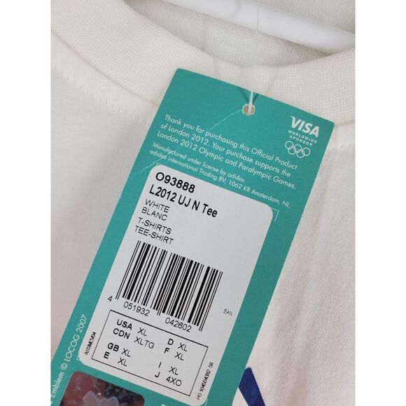 Vtg Adidas London 2012 Olympics T-shirt Men XL Red Multi Graphic SS Crewneck NWT - Picture 9 of 14